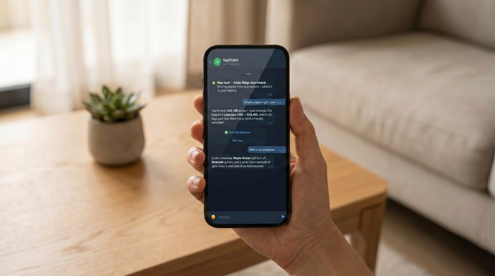 SagiFlo — Your business, in a text message